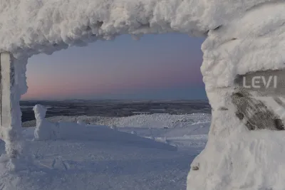 The sun does not rise in Levi for two months during winter. The twilight creates a magical light.