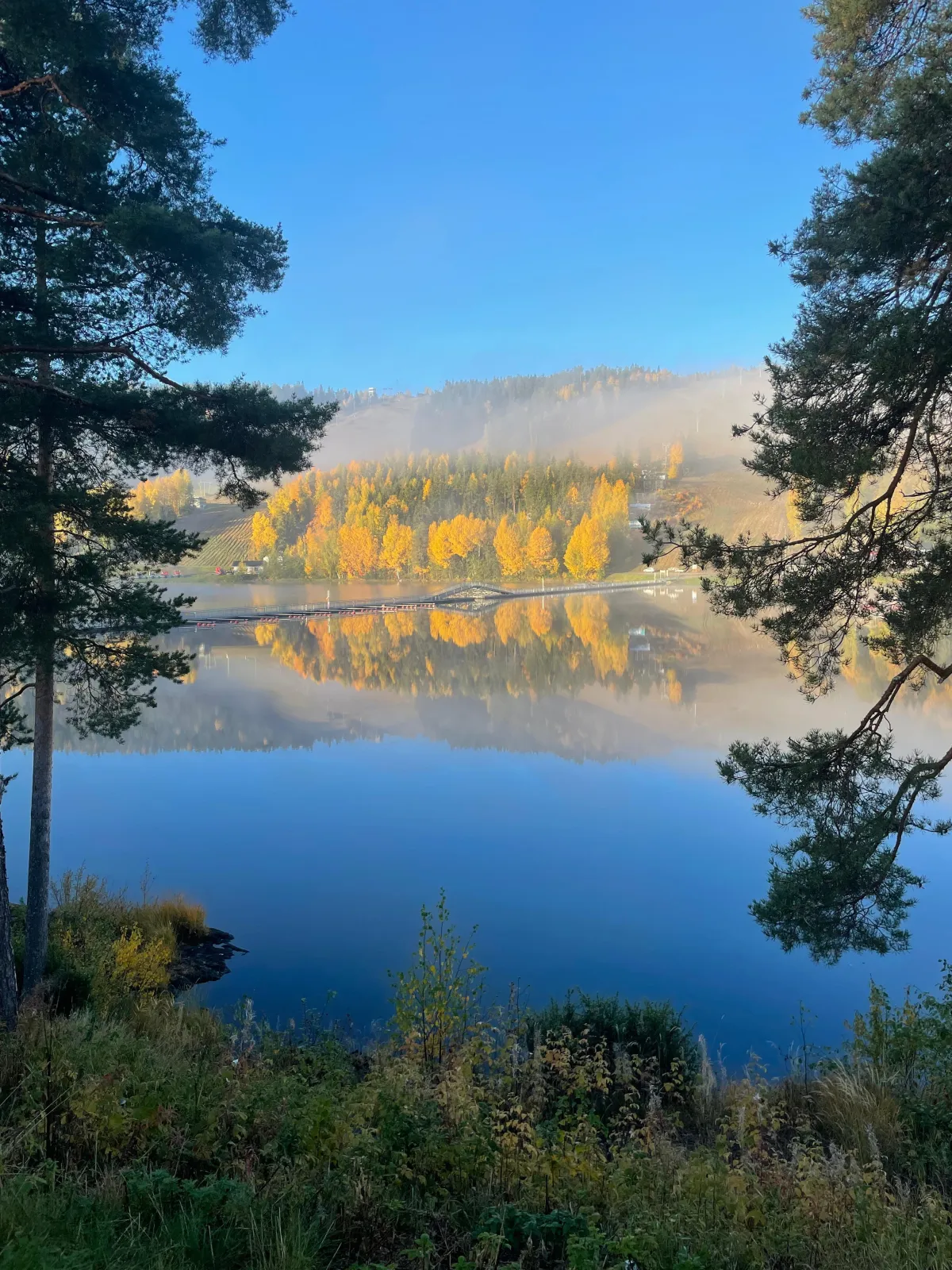 Autumn Foliage over Lake Syväri in Tahko