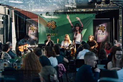 Sandy Kelt Irish Bar in Kalajoki is known for its lively atmosphere and live music performances. The bar features traditional Irish decor, including dark wood furnishings, green accents, and Celtic motifs.